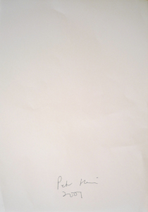 A4 piece of paper touched by Pete Townsend and signed by Peter Harris (2001)